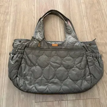 PLAYERS 퀼팅 토트백 그레이 핑크