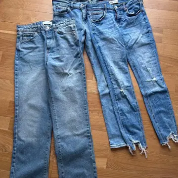 ZARA 데미지 가공 스트레이트 데님 EU38 묶음 판매