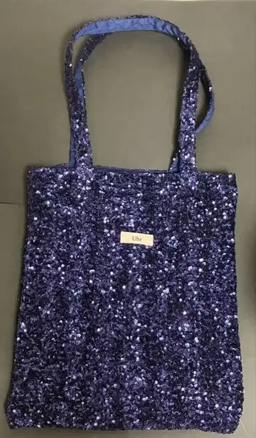 uhr 스팽글 토트백 네이비