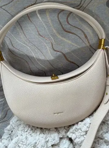 3way 백 사선 핸드 숄더 한국 스타일 초승달 문 주름 가죽