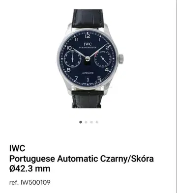 새상품급 IWC 포르투기저 오토매틱 IW500109 남성용 손목시계