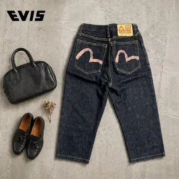 EVISU BLUE VELVET 6014 38 하프 데님 갈매기