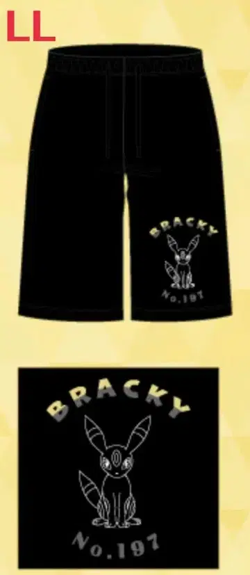 포켓몬스터 블래키 맨투맨 하프 팬츠 숏팬츠 LL
