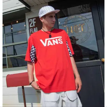 VANS 체커 슬리브 반팔 티셔츠 체크