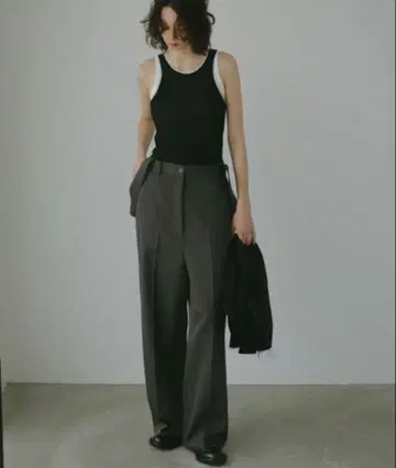 ETRE TOKYO 서스펜더 와이드 팬츠