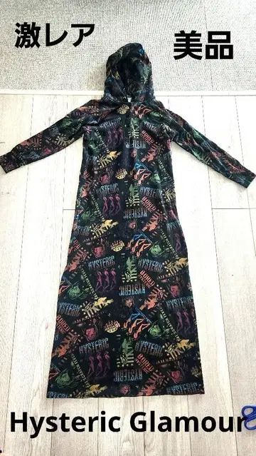 초레어 Hysteric Glamour 후드 부착 올 패턴 롱 원피스