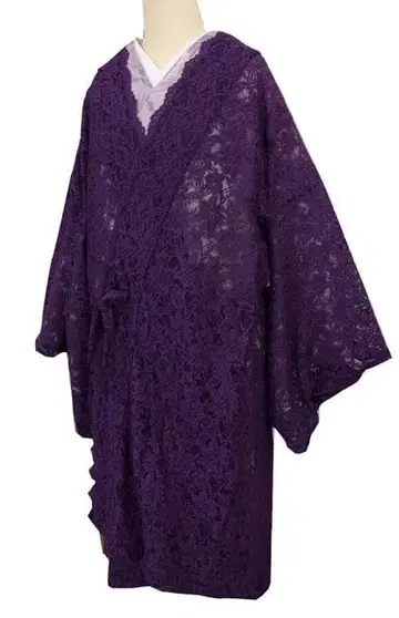 [상품명] 레이스 도중착 [보라색] 일본 의류 코트 미사용품 프리 사이즈