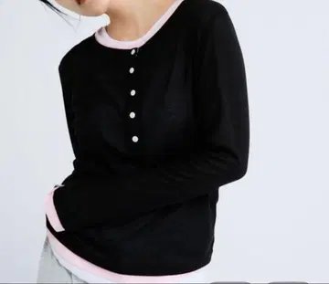 3컬러 시어 레이어드 헨리 2피스 지나시스 미사용 새상품 이번 시즌 신상