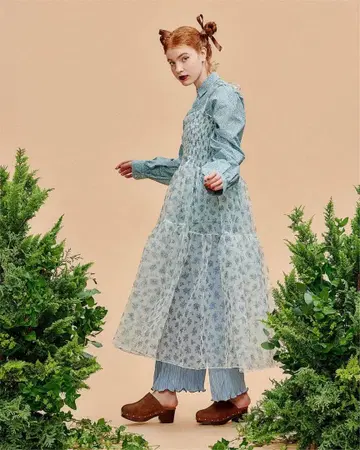 poppy tokyo 시스루 플라워 원피스