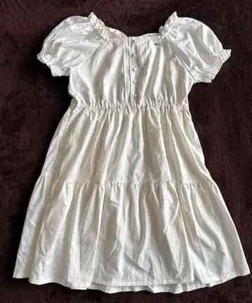 메조 피아노 화이트 반팔 원피스 S 사이즈(140cm)