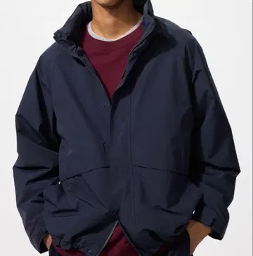 유니클로 윈드프루프 스탠드 블루종 네이비 L 사이즈