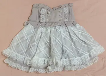 NOEMIE 핑크 체크 무늬 플레어 스커트