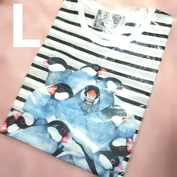 [L] 새상품 히구치 유코 T셔츠 시마시마 토리아타마 (벚꽃 벚새) 완판