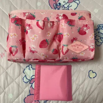 산리오 해피니스 걸 마이멜로디 캐리 박스 수납 박스 딸기