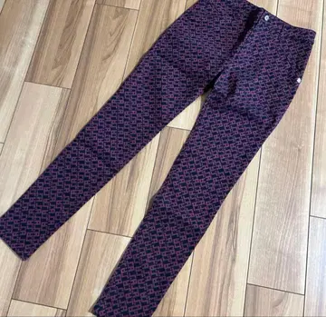 세인트 앤드류스 기하학 패턴 슬림핏 팬츠 보라색