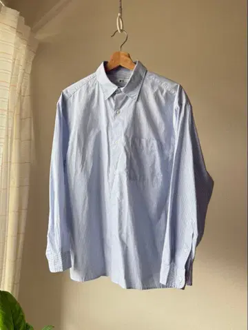 [ UNIQLO : C ] 브로드 오버사이즈 셔츠/스트라이프 BLUE