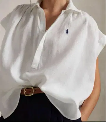 세일 POLO 폴로 랄프로렌 린넨 프렌치 셔츠 블라우스 린넨 100%