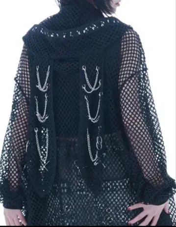 REFLEM 토끼 귀 메쉬 ZIP 후드티 블랙