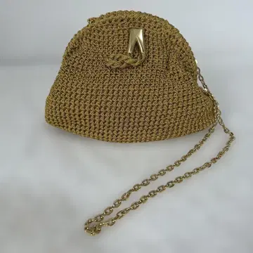 WAKO 골드 뜨개질 숄더백