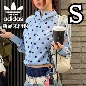 새상품 완판 adidas 도트 새틴 스카이블루 S 도트 트랙탑