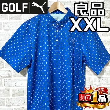 [ 선착순 ] 푸마 골프 남성용 반팔 피케 셔츠 XXL 블루 올 패턴
