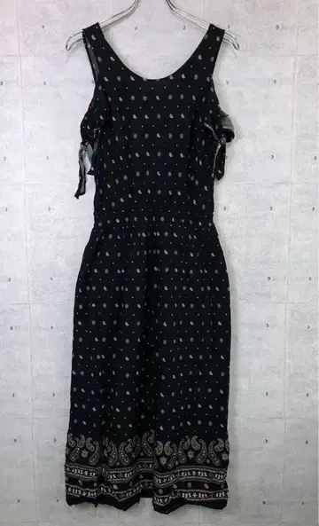 MOUSSY 레트로 서프 구제 의류 페이즐리 슬리브리스 레이온 원피스