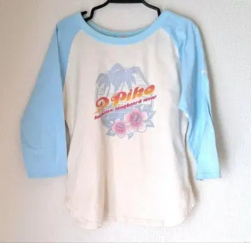 PIKO 래글런 7부 소매 T셔츠 L 사이즈 Y2K 헤이세이 레트로