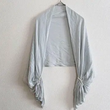 그린 라벨 릴랙싱 볼레로 숄 라메 펄 실버 결혼식