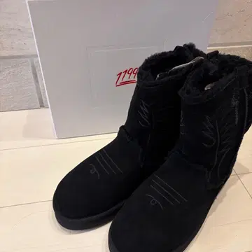 bazo1199 무스탕 웨스턴 부츠 41 블랙