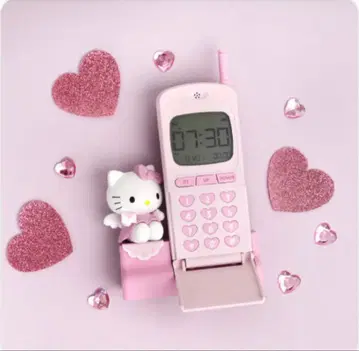 산리오 헬로키티 폴더폰 탁상 시계