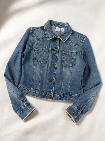 ARMANI 데님 자켓 S 빈티지 가공 미 실루엣 A/X