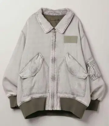 새상품 JEANASIS 리버서블 플라이트 자켓 화이트 x 브라운 F