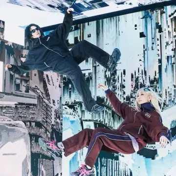 S 사이즈 asics YOASOBI 니트 자켓&팬츠 셋업