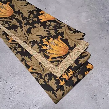 반폭 오비 장척 윌리엄 모리스 아네모네 오렌지 x 윌로우 보우 리버서블