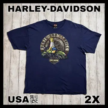 HARLEY-DAVIDSON T셔츠 USA제 빈티지 네이비 2X