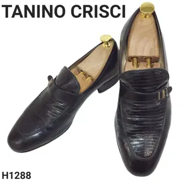 타니노 크리스치 로퍼 리자드 스트라이프 버클 금장 장식 이탈리아제