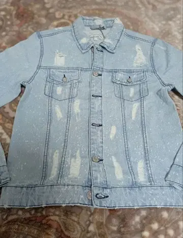 라이트 블루 데미지 데님 자켓