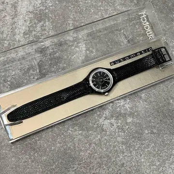 미사용 Swatch 오토매틱 블랙 시계