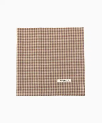 AURALEE AIRY LIGHT COTTON CHECK SCARF