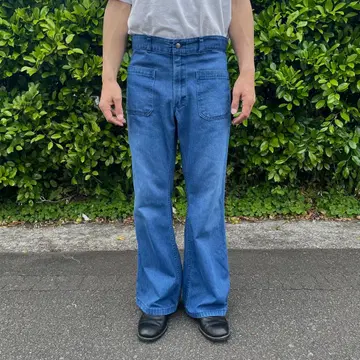 80s US.NAVY 부츠컷 데님 팬츠 W32 L31 다크 네이비