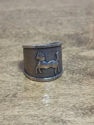 빈티지 반지 말 모티브 925 각인