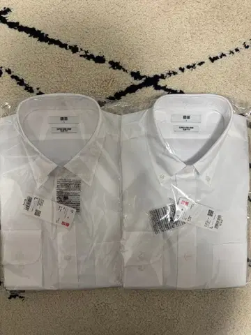 유니클로 슈퍼 논아이론 슬림 셔츠 긴팔 L 사이즈 2벌