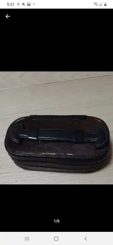 정품 송치 가죽 지퍼 케이스 손잡이 포함