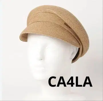 CA4LA (카시라) 비대칭 헌팅 캡 밀짚모자 베이지
