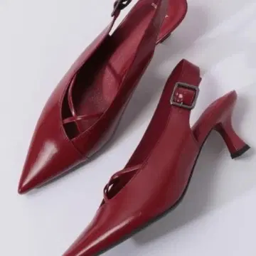JEANASIS 크로스 포인트 펌프스 레드 L