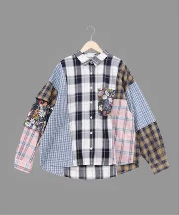 택 포함 새상품 스칼라 161673: 올 패턴 아지메 패치워크 셔츠