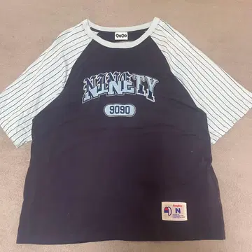 9090 T셔츠 래글런 로고 스트릿 오버 사이즈 네이비 반팔