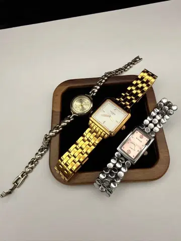 케이트 스페이드 여성용 손목시계 3종 세트 골드 레트로 R59