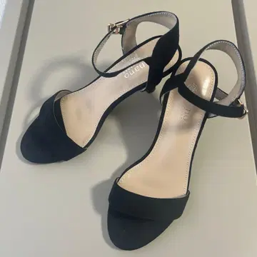 새상품급 nano universe 샌들 앵클 스트랩 블랙 22.5cm