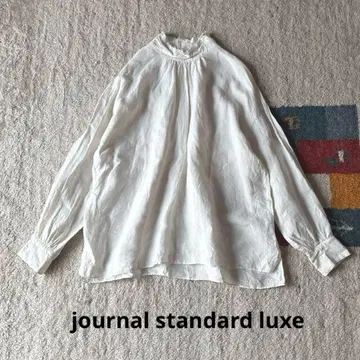 journal standard luxe L 던거리 하이넥 퍼프 블라우스